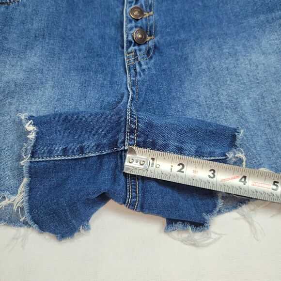 REWASH Denim Shorts Womens Size 12 Super High Rise Wedgie Button Fly Cutoff - Picture 11 of 13